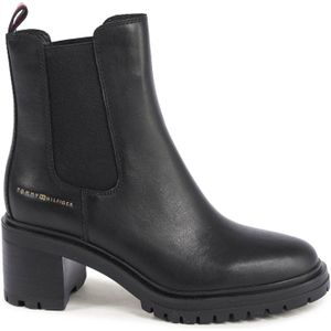 Tommy Hilfiger - Chelsea Laarzen - Zwart - Dames - Leer