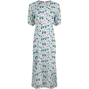 Weird Fish Dames/Dames Everly Floral Midi Dress (Gewassen blauw)