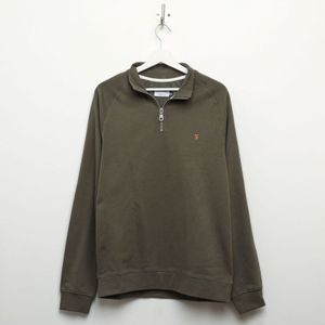 Heren Farah Jim 1/4 Zip Sweat in Groen