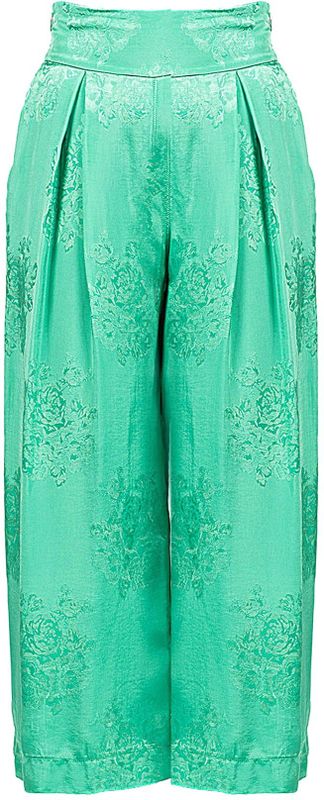 Pinko - Floral Jacquard Amazonia - Broek - Groen - Viscose-Cupro Mix