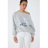 No Matter What - Sweatshirt - Navy - Lichtgrijs - Wit