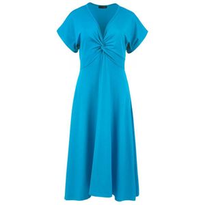 Turquoise midi-jurk met vlinderstrik