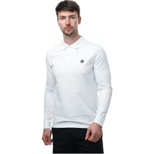 Heren Timberland Millers River LS Slim Poloshirt in Wit