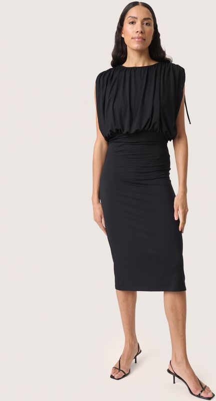 Soaked In Luxury - Slhanadi Slim Dress - Jurk - Zwart - 95% Viscose, 5% Elastaan