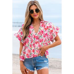Bloemenprint V-hals Blouse