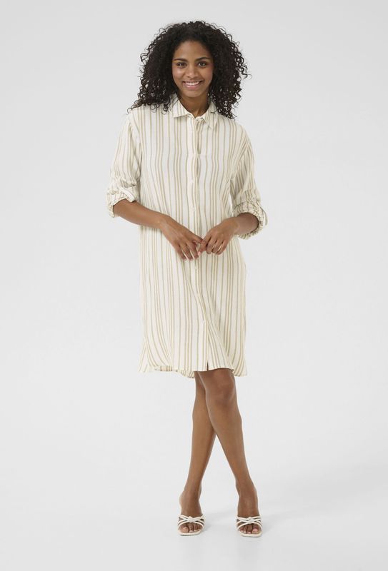 Overhemd met lang mouwen Loose fit Chalk / Chinchilla Stripe beige