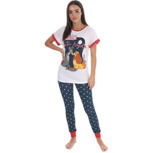 Disney Lady en de Vagebond-pyjama voor dames, wit-marineblauw