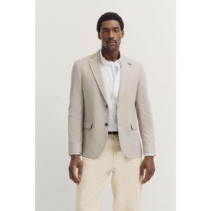 Blazer - Beige - 2-knoopsmodel - Reverskraag - Lange Mouwen