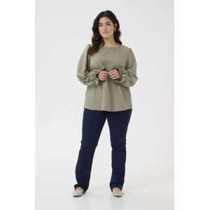 Kaffe Curve, Dames, Blouses & Shirts, Grijs, Maat: 2XL