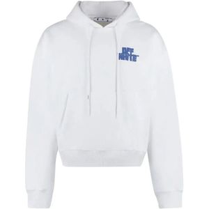 Gebroken witte oversized fit handen pijl logo witte hoodie