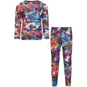 Mountain Warehouse Talus Painted Effect Base Layer Set met lange mouwen voor kinderen/kids (Donkerrood)