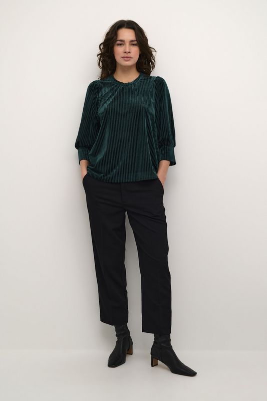 Blouse - Effen - Blouseshirt - Fluweel/Nicky Velours - Driekwart Mouw