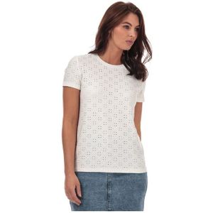 Jacqueline de Yong Cathinka T-shirt voor dames, wit