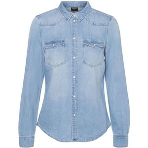 VERO MODA Denim Blouse VMMARIA Lichtblauw - Maat M