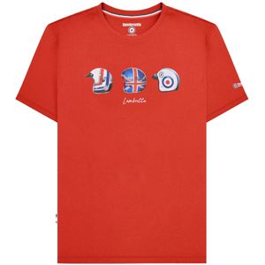 Lambretta Heren SS25 Helm T-Shirt (Rood)