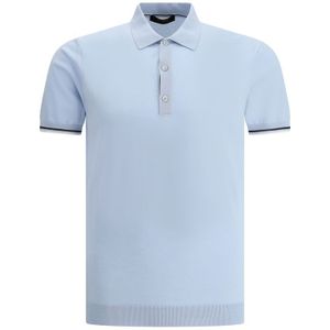 Moorer, Heren, Tops, Blauw, Maat: M Katoen,