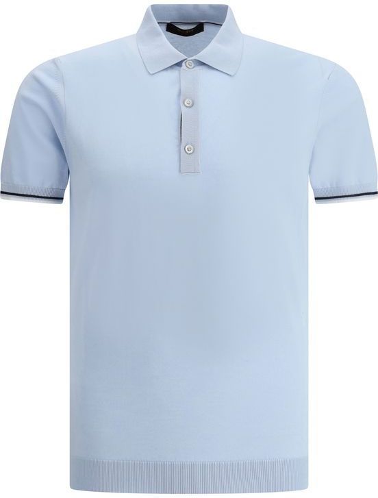 Moorer, Heren, Tops, Blauw, Maat: M Katoen,