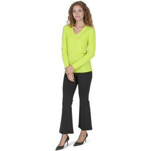 Crown Of Edinburgh Cashmere Dames Trui Met V-Hals Coe 0022 Geel