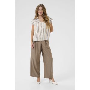 Blouse met korte mouwen Relaxed fit Blue/Brown Stripe blue multi