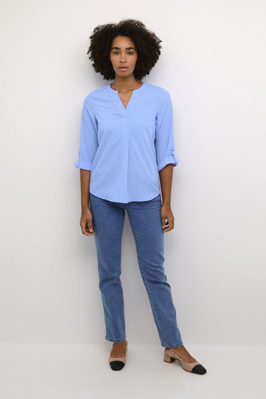 Blouse met korte mouwen Regular fit Vista Blue light blue