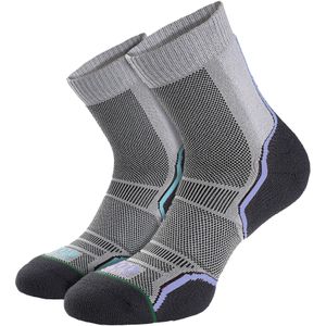 1000 Mile - 2 Pack Dames Trail Enkele Laag Vochtregulerende Merino Wol Sokken - Grijs