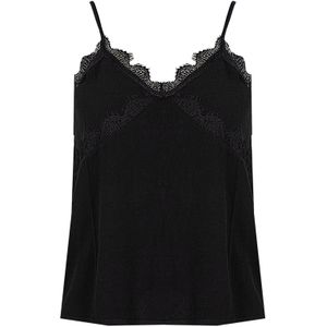 Pepe Jeans - Mouwloze Top - Zwart - Viscose - Knoopsluiting