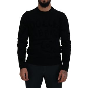 Dolce & Gabbana, Heren, Sweatshirts & Hoodies, Zwart, Maat: XS Wol,