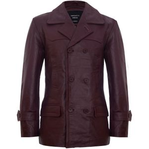 Cow Hide - Dr Who Naval - Leren Jas - Peacoat