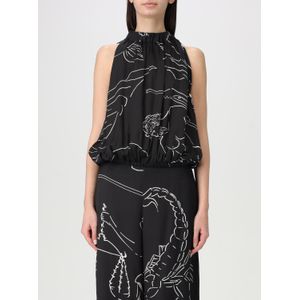 Hoge Hals Mouwloze Zijde Blouse