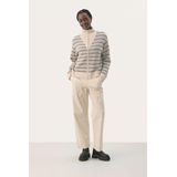 Part Two - Gebreid Vest - Taupe/Nachtblauw - Normale Pasvorm - Lange Mouw