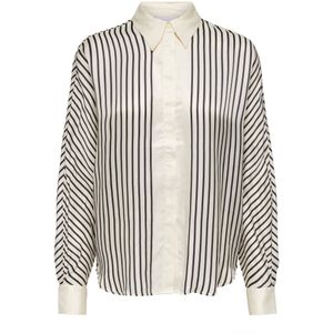 LA STRADA UNICA by ONLY gestreepte geweven blouse LSUVALLY wit/zwart