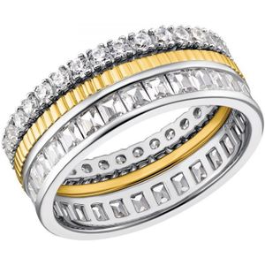 Amor Ring voor dames, sterling zilver 925 deels verguld, zirkonia (synth.)