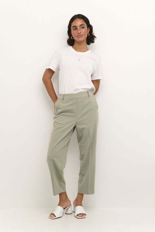 Pants - Vetiver Green - Casual Fit - Hoge Taille - Cropped Lengte