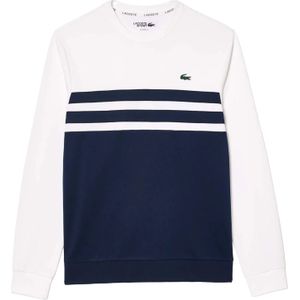 Lacoste Heren Interlock Stretch Tennis Sweatshirt (Wit, Marine)