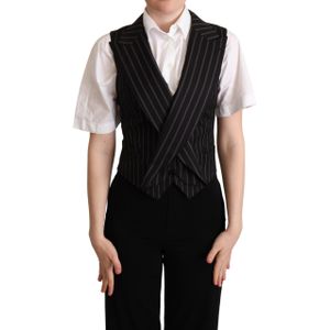 Dolce & Gabbana Dames Zwart Bruin Luipaardprint Vest