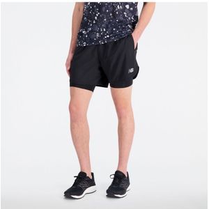 Heren New Balance Accelerate Pacer 5 Inch 2-In-1 Shorts in Zwart