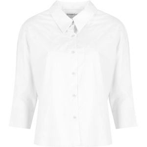 Silvian Heach - Button-Up Blouse - Wit - Katoen - Losse Pasvorm