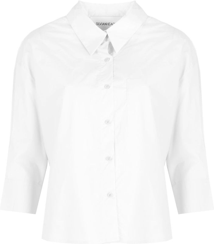 Silvian Heach - Button-Up Blouse - Wit - Katoen - Losse Pasvorm