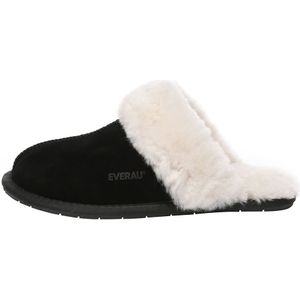 EVER - HARIER - Pantoffels - Beige - Suède - Schapenvachtwol