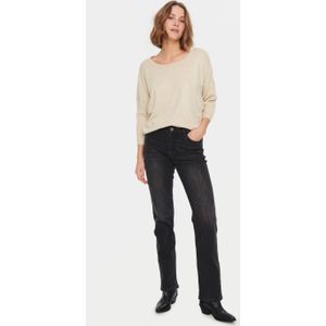 Saint Tropez - Mila SZ R-Neck Pullover - Bruin - Truien