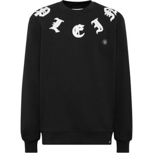 Philipp Plein - Sweatshirt LS Stones Gothic Plein - Katoen - Wit