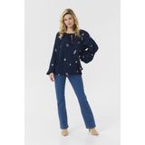 Blouse met lange mouwen Loose fit Dress blue with mulitcolor emb blue