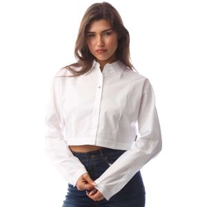 Hugo Dames/Dames Etsoukie Cropped Shirt (Wit)