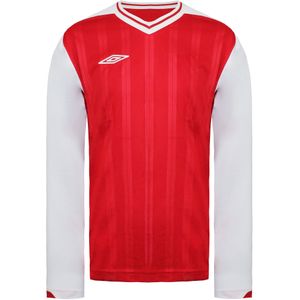 Umbro - Veloce Top 637679 - Kindervoetbalshirt - Rood/Wit - Lange Mouw V-Hals