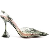 Amina Muaddi - Holli Glass 95mm - Pumps - Groen - Slangenprint