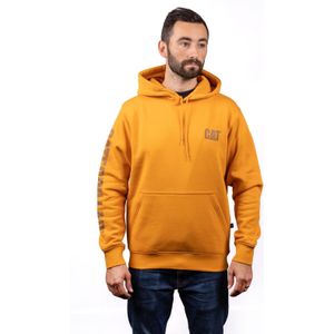 Caterpillar Merkbanner Katoenen Gele Hoodie voor Mannen