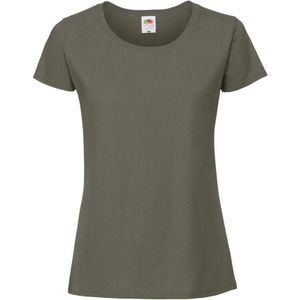 Fruit Of The Loom Vrouwen / Dames Ringgesponnen Premium T-Shirt (Diep groen)