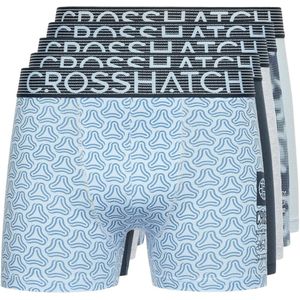 Crosshatch Heren Buzzard Boxershorts (Set van 5) (Marine/Blauw/Grijs)
