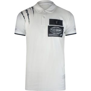 Plein Sport Gekraste Schouder Wit Poloshirt
