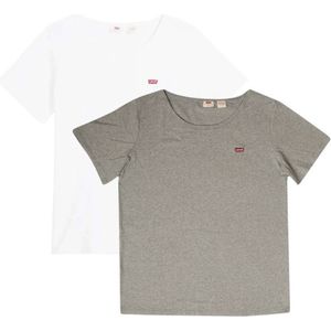 Women's Levis Plus 2 Pack T-Shirts in White Grey